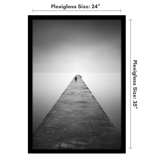 Americanflat 24x35 Poster Frame with Polished Plexiglass - Black Picture Frame - Wide Photo Frames Made of Engineered Wood for Vertical or Horizontal Wall Display - Epic Collection - Black