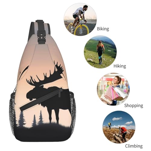 Mochila cruzada de pecho para senderismo unisex miniatura 6