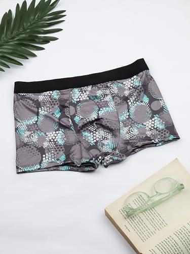 Image of JARVO Men's Extra Thin Elastic Underwear Long Comfortable Ice Silk Breathable Comfort Printed Brief-Boxer-Trunks Imported Material Pack of 4