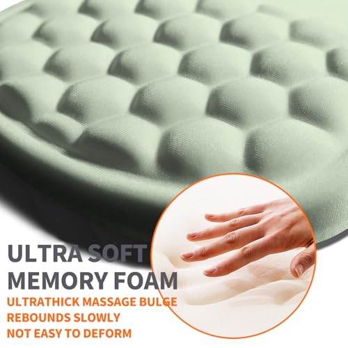 Image of Ergonomic Joint Wrist Support Mouse Pad with Memory Foam Cushion Massage Bump, Carpal Tunnel Pain Relief Mousepad Slope Design for Wrist Rest, 11.8x7.9 in, DarkSeaGreen