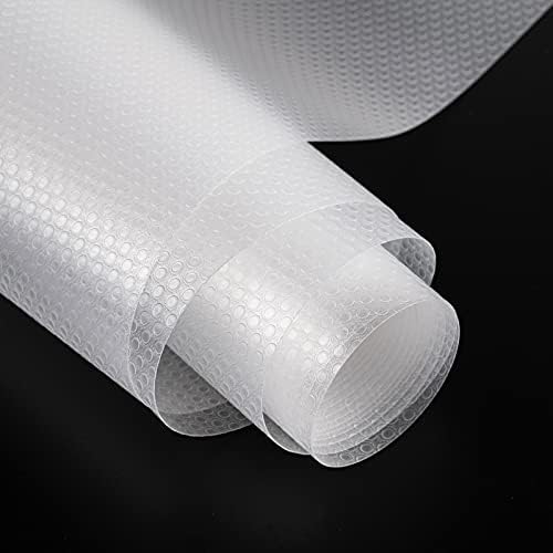 Bloss Plastic Shelf Liners Cabinet Drawer Liner Non-Slip Shelf Liner Non-Adhesive Refrigerator Mat Cupboard Pad No Odor for Kitchen Home-Clear 17.7 ×177 Inch/45×450CM