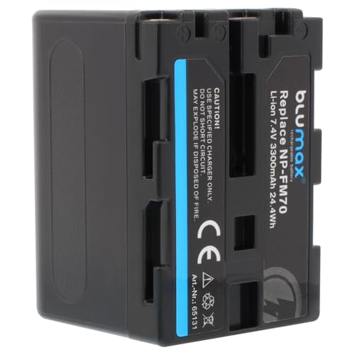 Blumax Battery compatible with Sony NP-FM70, 3300 mAh, NP-FM30, NP-FM50, NP-FM90, QM51D, QM71D, QM91D, CS-FM50, CS-QM51