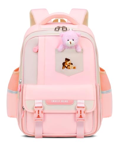 Sac à dos primaire CP-CM1 Amythe : cartable fille rose 6-10 ans léger et imperméable