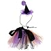 PRETYZOOM Dog Witch Costume with Witch Tutu Dress Hat Wizard Cosplay Outfits Halloween Costume for Dogs Cats Purple Puppy Outfits