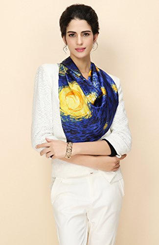 Grace Scarves 100% Silk Scarf, Artists Collection (van Gogh & Monet)
