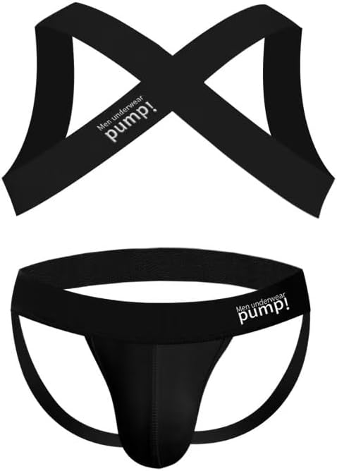 Men's Low Rise Sports Briefs, Breathable Underwear Adjustable Elastic Stripped Belted for Fitness Party