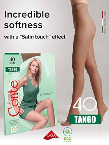 Image of Conte Tights Sheer to Waist Pantyhose with Satin Silky Touch Effect, Tango 40 Den