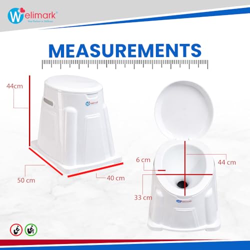 Image of Indian to Western Toilet Converter | Portable Indian Commode Toilet for Elderly and Handicap | Portable Western Commode with 2 Year Warranty - White