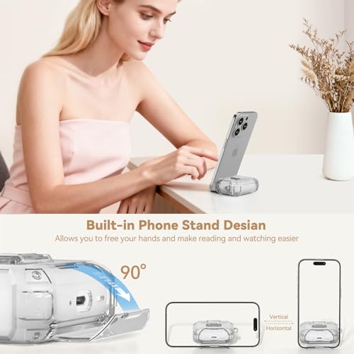 Image of for AirPods Pro 3 Case with Safety Lock,Clear Case Soft TPU Shock-Proof Protective Cover with Cute Bling Keychain and Cleaner kit for Women Girls-Clear White