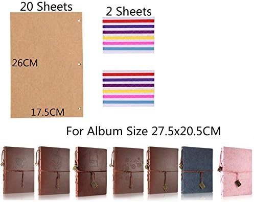 ThxMadam Scrapbooking Kraft Paper 26x17.5CM,20 Sheets Extra Refill Pages Photo Book Blank Paper for Scrapbook Photo Album Guest Book Memory Notebook 10.82" x 8.07" (27.5 x 20.5CM) for Album Large - Image 3