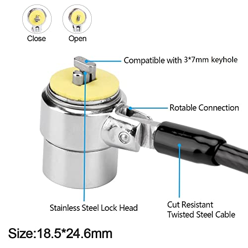 Loradar 10Pack Laptop Security Cable Lock Anti Theft 6.7Feet For Laptops, Monitor & Other Devices (Keyed Different+Master Key) #TOP1