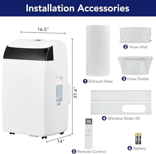 Image of 14,000 BTU Portable AC,3-in-1 Cooling /Dehumidifying /Circulation System for 750 Sq.Ft Spaces,3-Speed, Auto Oscillation & 24H Smart Climate Scheduler,Living Room, Office & Commercial Installations