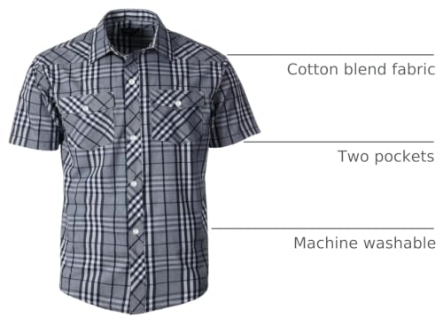 Image of Gioberti Boys Casual Western Plaid Pearl Snap-on Buttons Short Sleeve Shirt