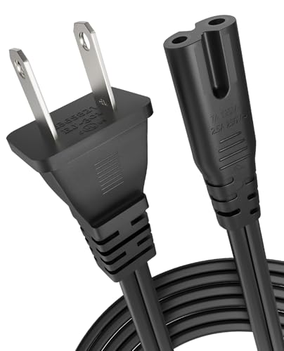 [UL Listed] 12Ft Long AC Power Cord for PS5 PS4 PS3,Xbox One S/X,Samsung TCL Roku Apple Toshiba Insignia LED LCD Smart TV,2 Prong Power Cable Replacement for HP Canon Printer