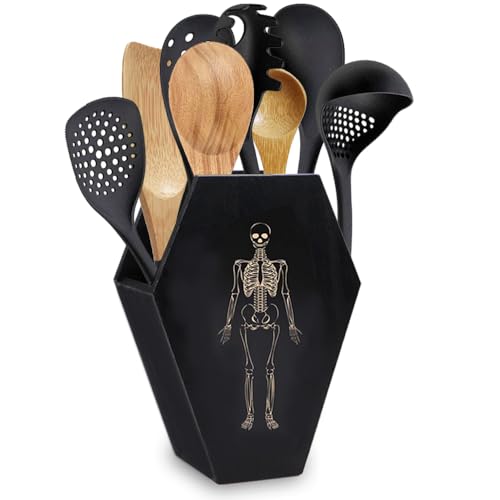 Gosuoa Halloween Utensil Holder, Gothic Kitchen Accessories, Spooky Home Decor,