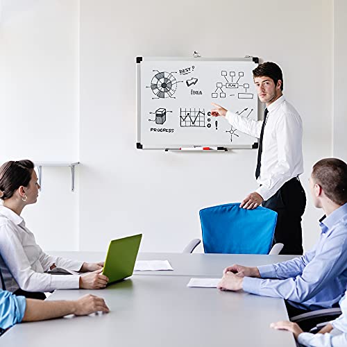 Amazon Basics droog wisbaar magnetisch whiteboard met pennenbakje en aluminium rand, 60 cm x 45 cm (B x H) - Image 8