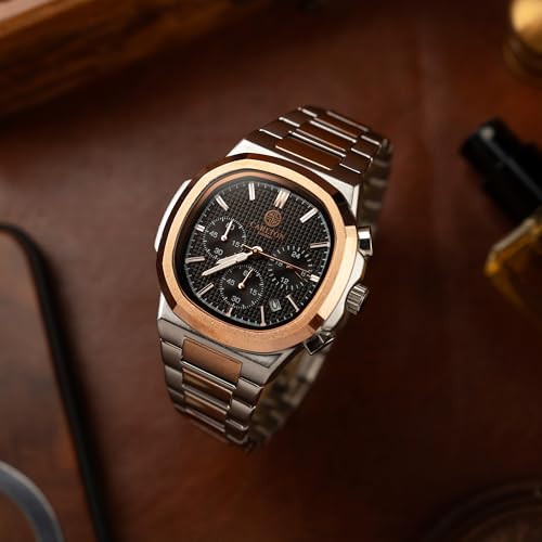 Image of Carlton London Men Stainless Steel Analog Watch | Black Waterproof Watches for Men Boys Male | Fashionable Trendy Quartz Movement Wrist Watch