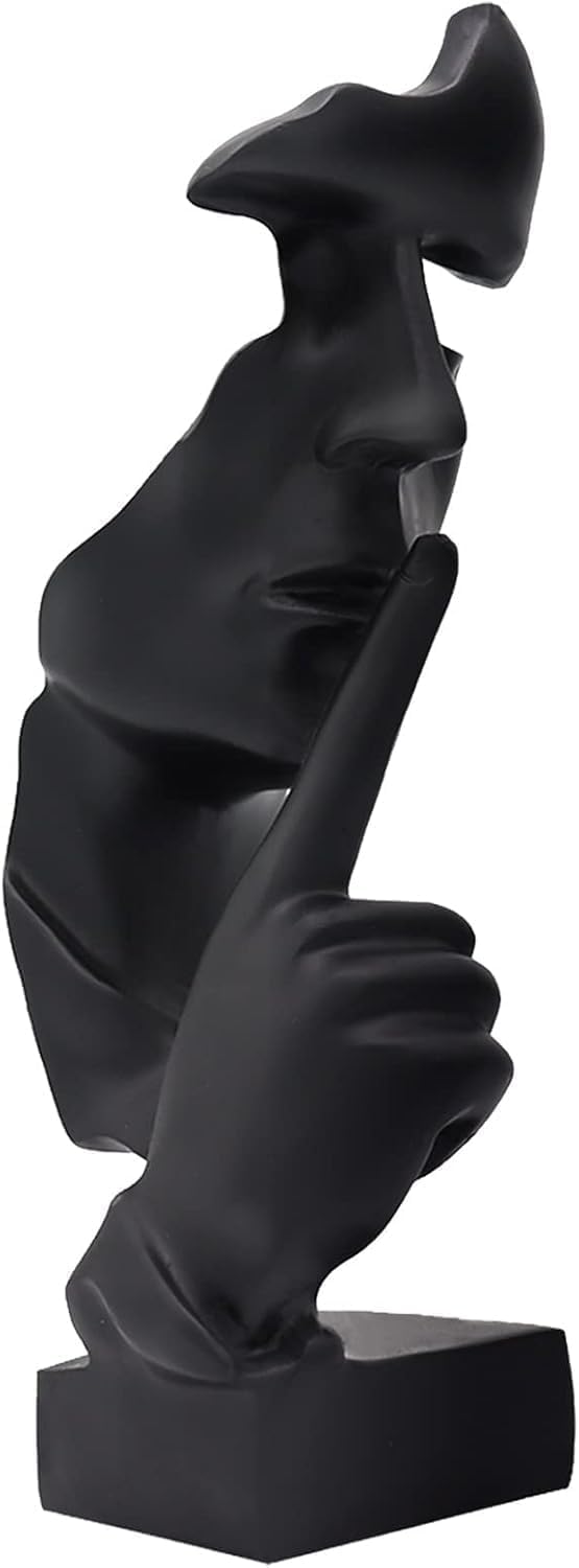 Huhote Abstract Art Sculpture - Thinker Statue - Black - Resin