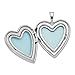 Bonyak Jewelry Sterling Silver Rhodium-Plated 20mm Enamel Rose Heart Locket Necklace Flawless