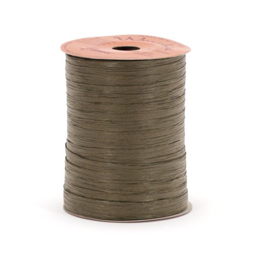 Berwick Offray Matte Chocolate Brown Raffia Ribbon, 1/4'' Wide, 100 Yards, 7MM