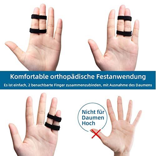 Eurtes 10 Stück Trigger Finger Schiene, Verstellbare Atmungsaktiv Fingerschutz, Fingerbandage für Kleiner Finger, Mittelfinger und Ringfinger, Hammerzehen Korrektoren Uberlappende Zehen Zehenkorrektor