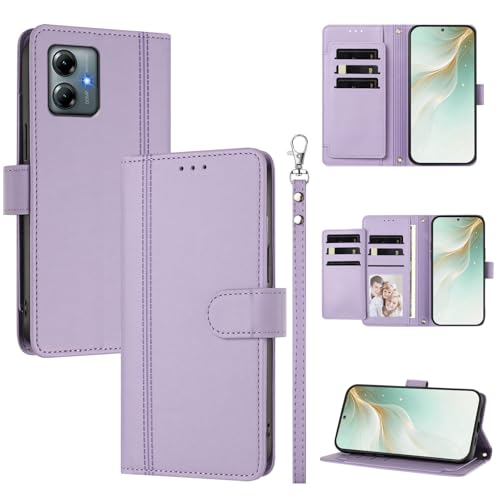 �X�}�z�P�[�X �Ή��@�� for Motorola Moto G Play 2025 / G Power 2025 �X�}�z�P�[�X�y�E�H���b�g�f�U�C�� �f���A���J�[�h�X���b�g �L���b�V�� �t���b�v���X�^���h �����h�~�zPurple