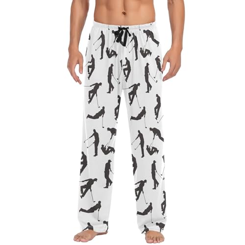 Men's Pajama Pants Baseball Players Sleep Bottoms Lounge Sleepwear with Pockets Drawstring