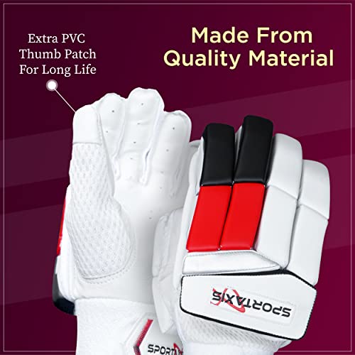 Sportaxis Cricket Batting Gloves For Batsman, Stylish Design, Comfortable Grip, Pvc Thumb Patch, And Breathable Mesh For Ventilation, For Adults #TOP3