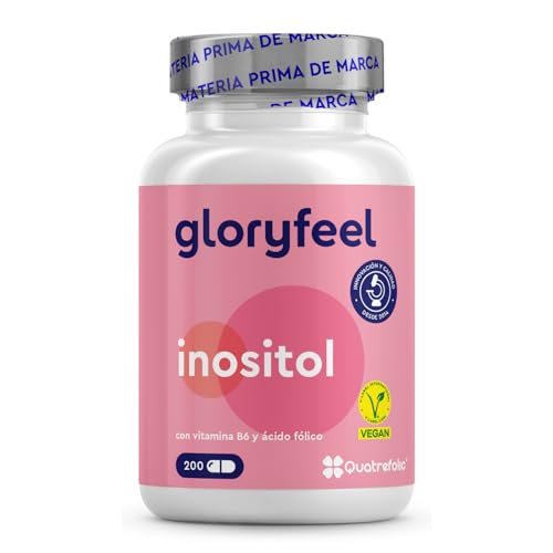 Myo Inositol 2000mg + Vit B6 + Ácido fólico (Quatrefolic®) - 200 Cápsulas con 400µg de Folic Acid ACTIVO - Balance femenino y equilibrio hormonal de la mujer* - Probado en laboratorio
