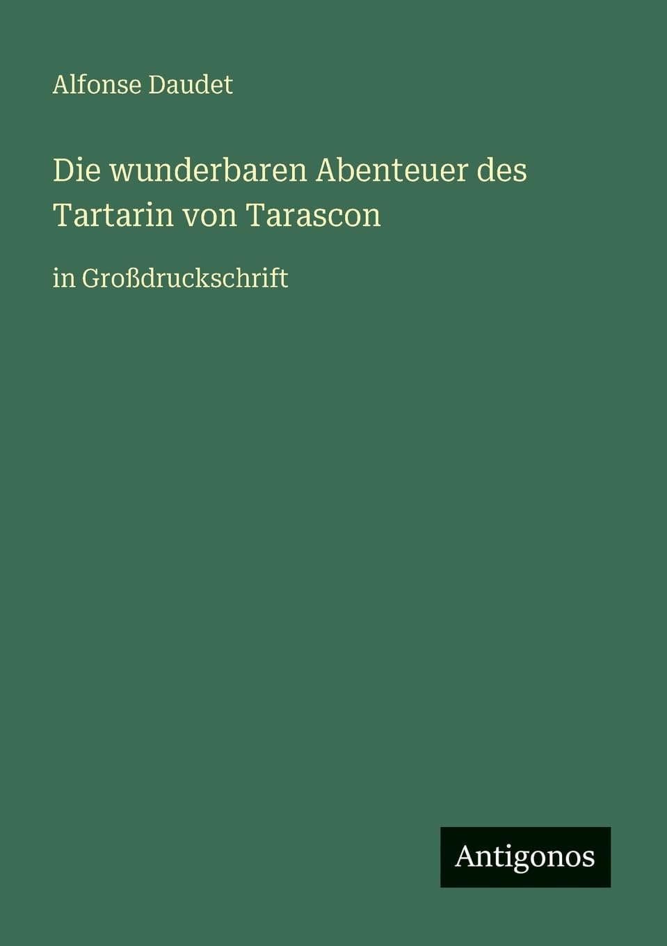 Die wunderbaren Abenteuer des Tartarin von Tarascon: in Großdruckschrift