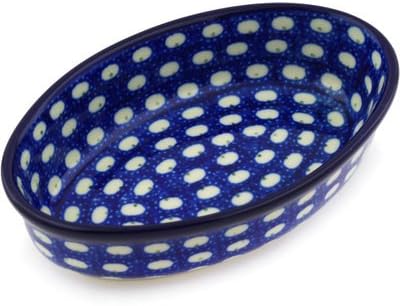 Polmedia Polish Pottery Condiment Dish - Stepping Stones Pattern Handmade in Boleslawiec Poland by Ceramika Artystyczna + Certificate of Authenticity