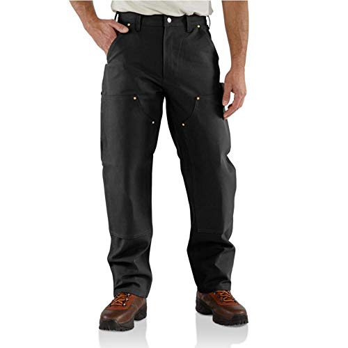 Carhartt Mens Firm Duck Double- Front Dungaree B01 Work Utility Pants, Black, 38W x 34L US