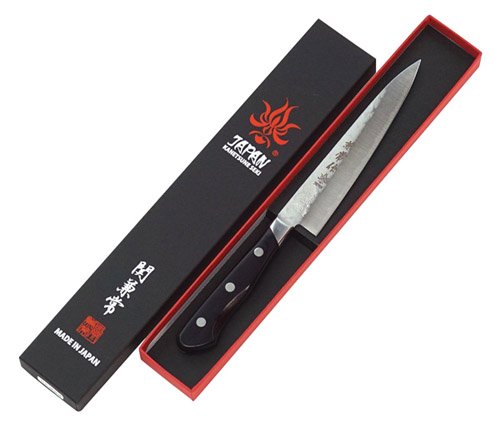 L⑧　関兼常 KC-924 YH−3000シリーズ 兼常作 青紙 鍛造 ペティ Amazon | 関兼常 YH-3000シリーズ 兼常作 青紙 鍛造 槌目梨地 口金付黒