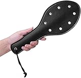 HSBHSJ Yoga Leggings Large Studded Faux Leather Paddles, 11.9inch Total Length, Black