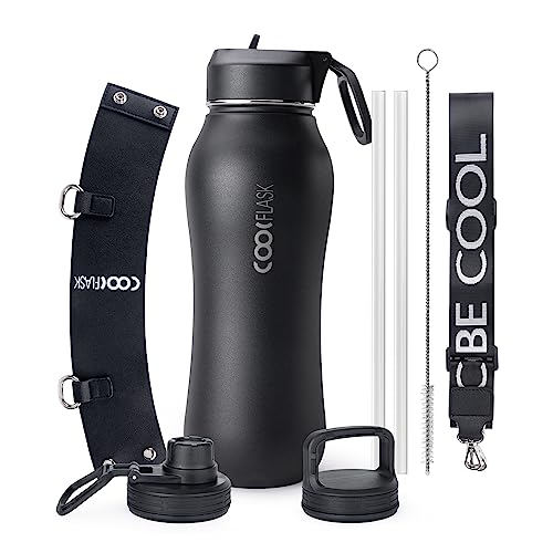 Image of Coolflask 32 oz Water Bottle Insulated Slim Series Stainless Steel