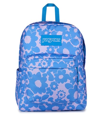 Image of JanSport SuperBreak Plus Backpack with Padded 15-inch Laptop Sleeve and Integrated Bottle Pocket - Spacious and Durable Daypack for Work and Travel - Blossom Bae Blue