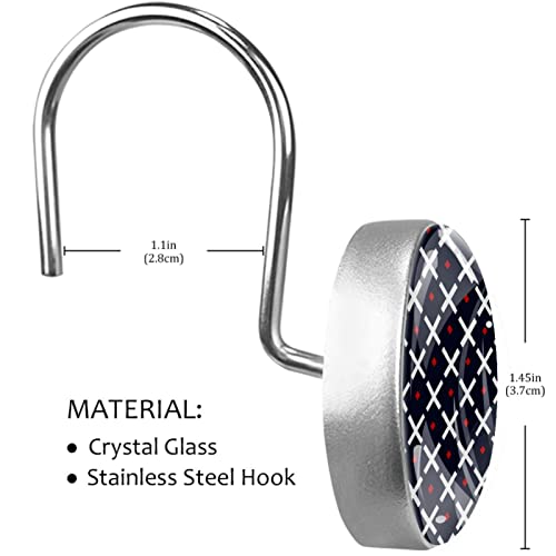 Crochets de rideau de douche lot 12 anneaux inox salle de bain
