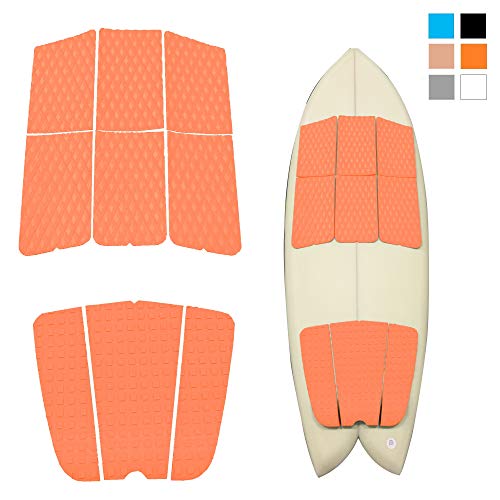 Abahub 9 Piece Surf Deck Traction Pad Premium EVA with Tail Kicker 3M