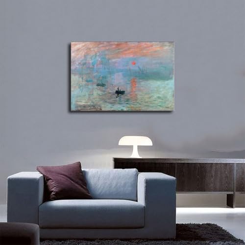 Impression Sunrise par Claude Monet : impression sur toile 30x45 cm