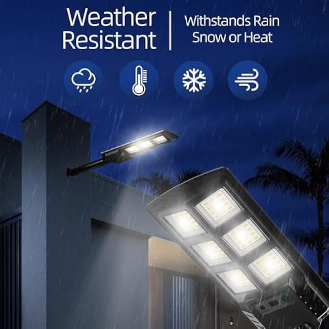 Outdoor Solar Lights, Dusk to Dawn Motion Sensor Waterproof LED Street Outside Flood Powered Lighting, Bright Wall Patio Flag Lights for Garden Yard Garage with Remote