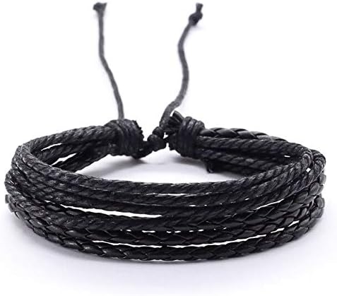 LANGMAN Bracelet Hand Jewelry Punk Hand-Woven Rope Leather Bracelet Ladies Men'S Jewelry Accessories