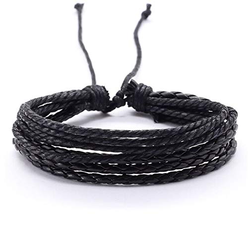 LANGMAN Bracelet Hand Jewelry Punk Hand-Woven Rope Leather Bracelet Ladies Men'S Jewelry Accessories