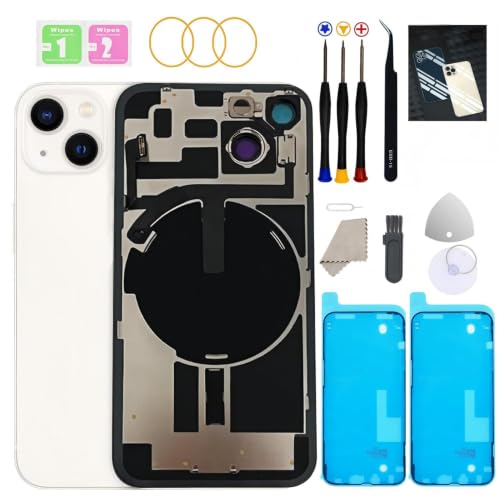 Vitre arrière pour iPhone 13 blanc lentille caméra et outils de remplacement