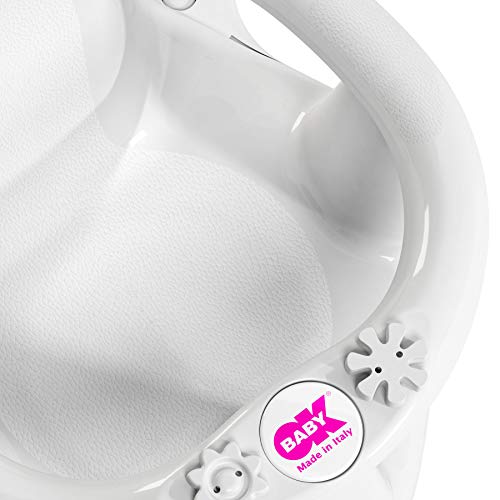 OKBaby Flipper Anti-Slip Baby Bath Seat and Thermometer, White - Image 4
