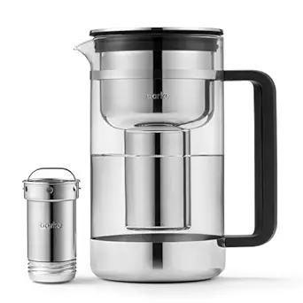 Aarke Purifier - Premium Glass and Stainless Steel Water Filter Pitcher, 2.8L
