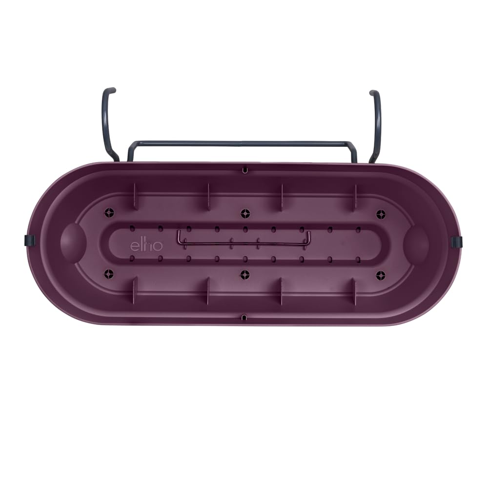elho Vibia Campana Balkonkasten Allin 1 50cm - Ahorn Lila | L 26 x B 50.4 x H 17.7 cm | Integrierter Untersetzer | 100% recyceltes Plastik