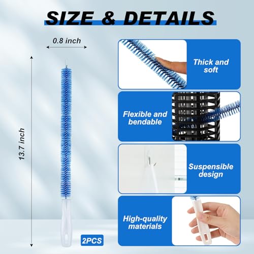 Image of Sliner 2 Pcs Bug Zapper Cleaning Brush Mosquito Zapper Bendable Cleaning Duster Plastic Dust Cleaner Microfiber Brush Reusable for Indoor Outdoor Electric Bug Zapper (Bug Zapper Not Included)