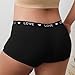 Women's Plus Size Fashion Boyshort Panties Cotton Boxer Briefs Stretchy Moisture Wicking Underwear Comfort Underpants Black