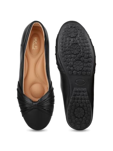 Image of Inc.5 Womens Womens Black Casual Solid Round Toe Slip on Ballerina Ballet Flat
