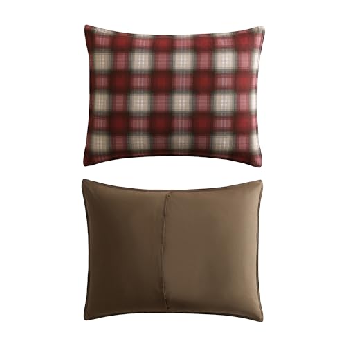 Image of Eddie Bauer - Twin Comforter Set, Reversible Alt Down Bedding with Matching Sham, Oeko-Tex Certified, Dorm Essentials (Navigation Red)